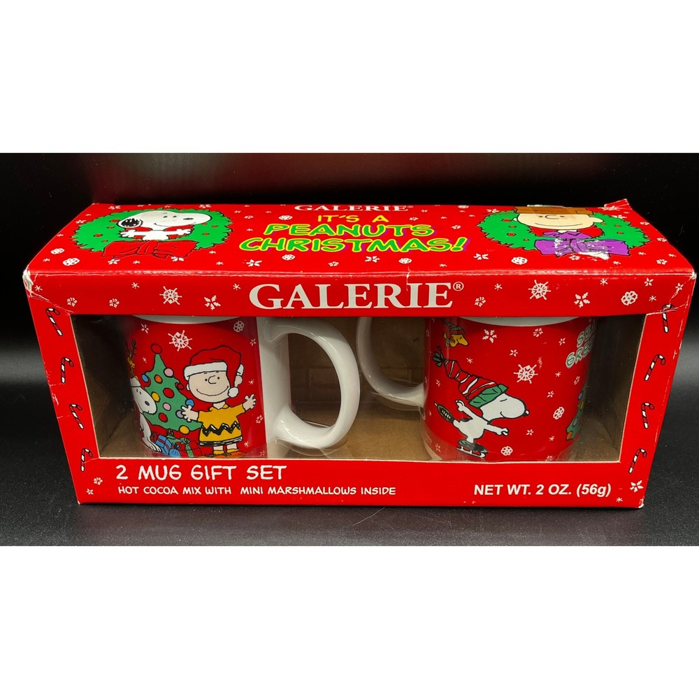 Galerie Peanuts Christmas 2 Mug Gift Set Hot Cocoa NO MIX 2011‎ In Box Snoopy